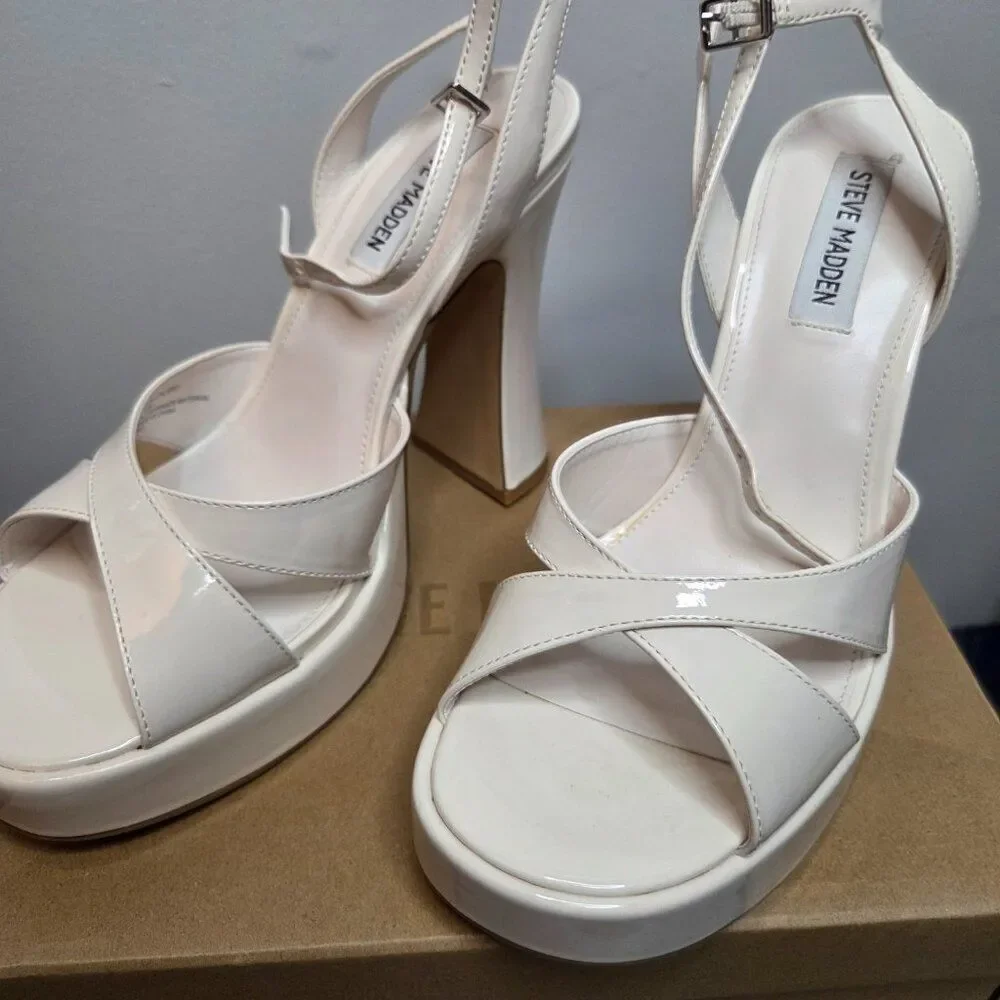 Steve Madden Liandra Platform Sandals, Tali Bone, Size 10